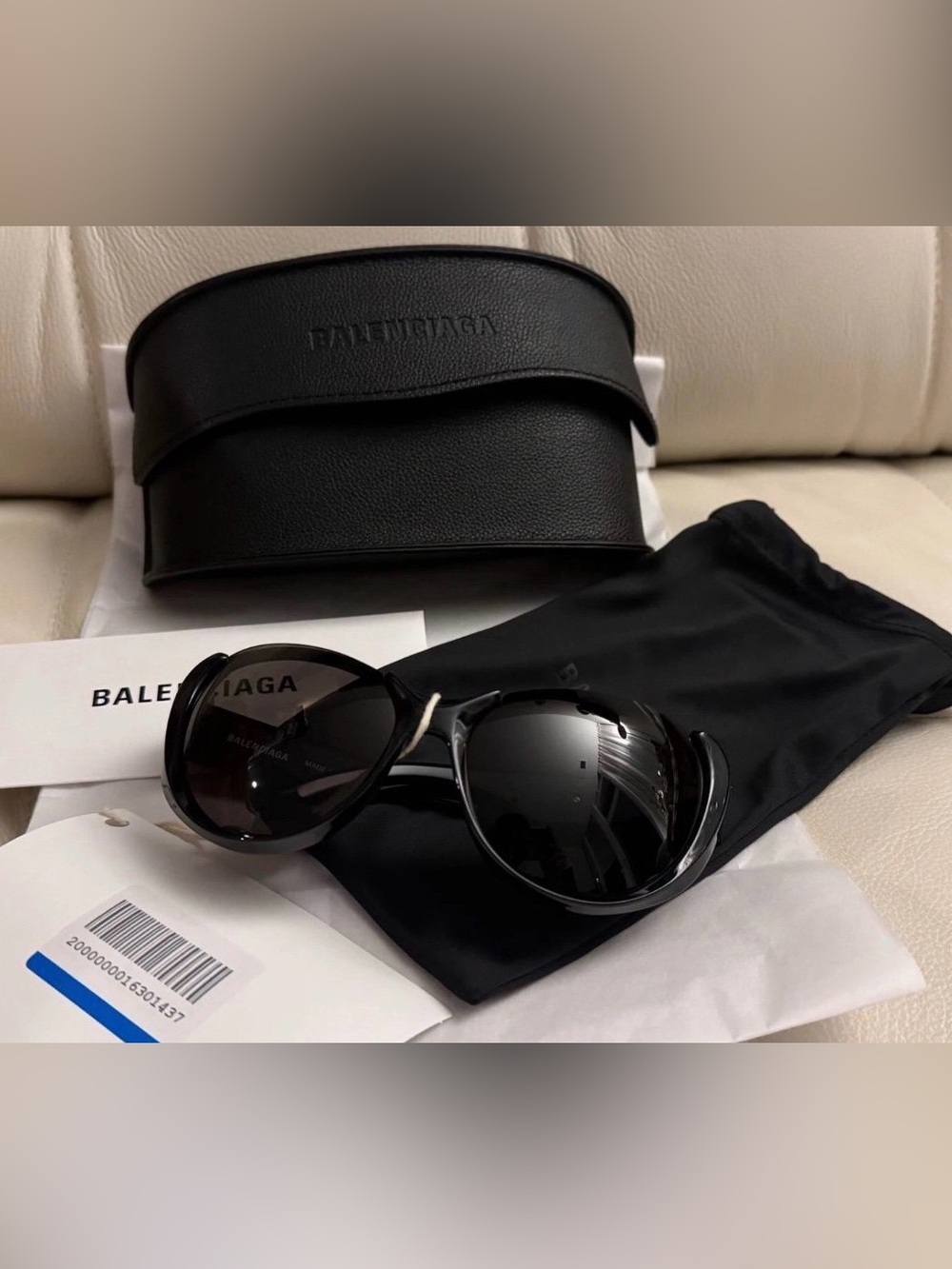 Balenciaga Xpander Cat Eye Acetate Sunglasses Black Retail $545 Authentic